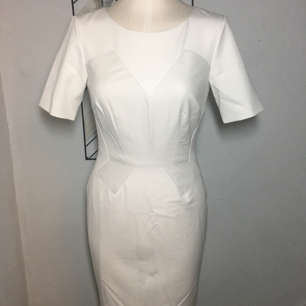 Stunning white & faux leather Antonio Melani Dress